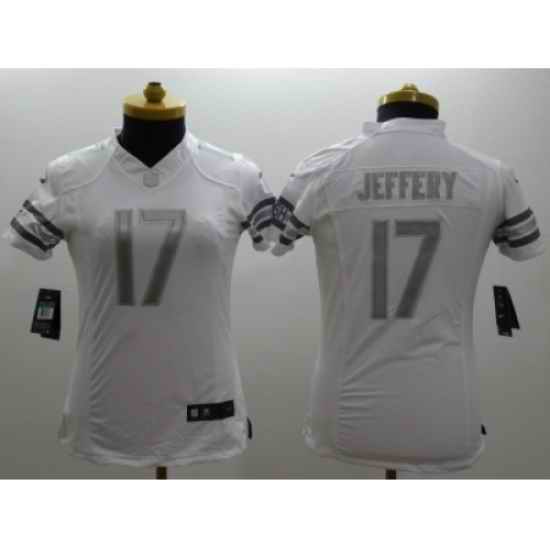 Women Nike Chicago Bears #17 Jeffery Platinum White Jerseys